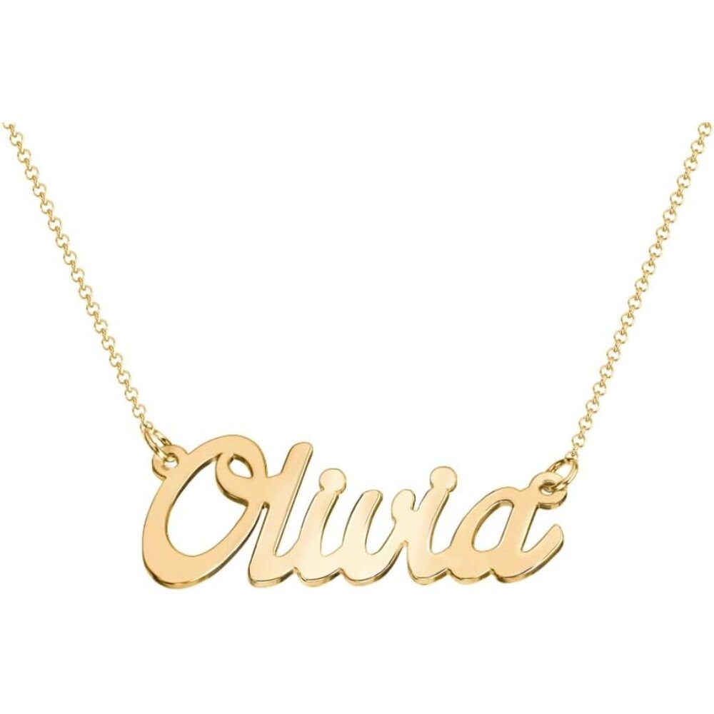 Personalized Name Necklace Solid Gold, Solid Ster… - image 1